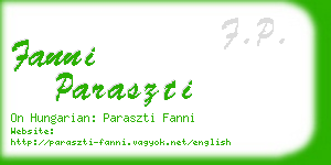 fanni paraszti business card